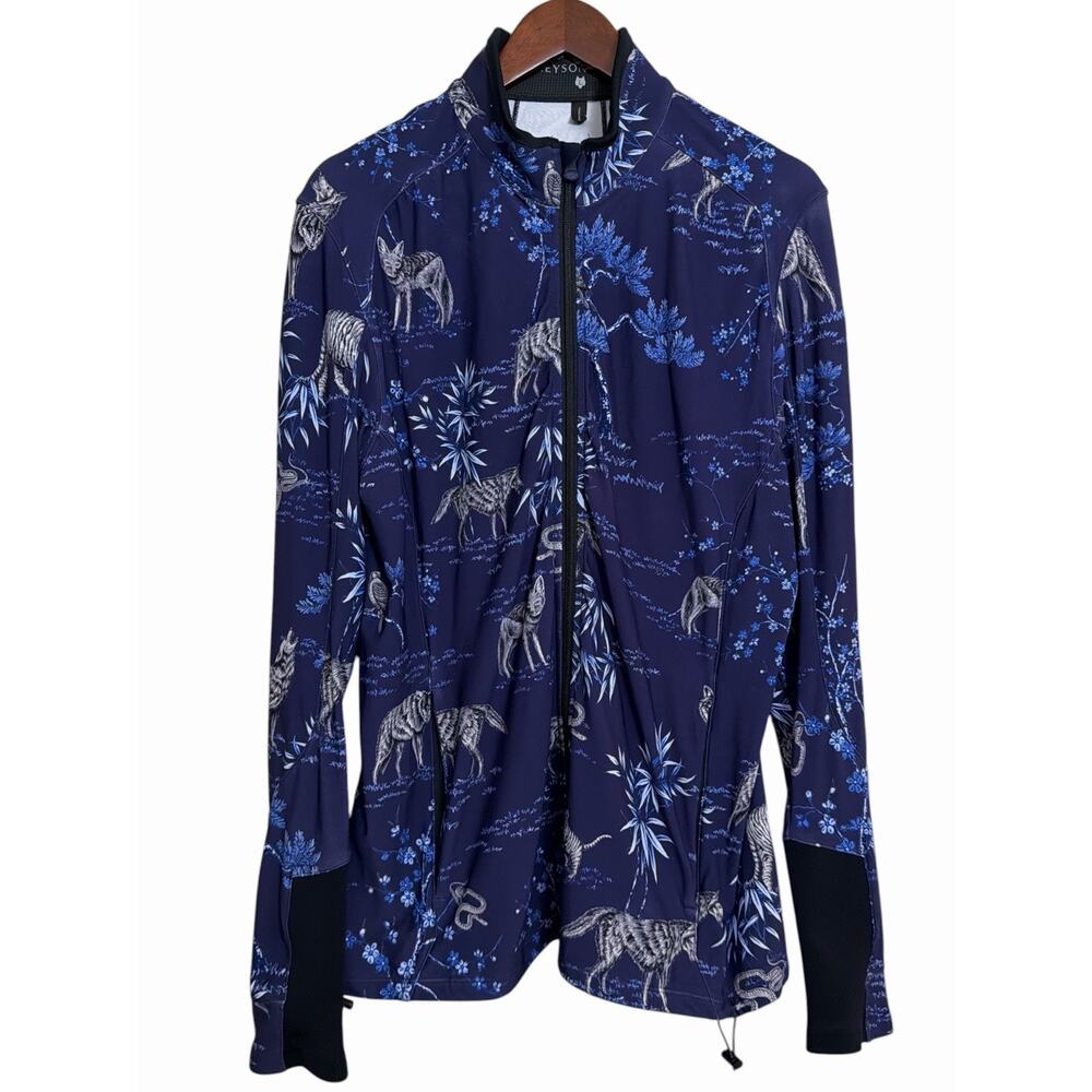 Greyson Mens Full Zip Wolf Print Size L (Flaw Logo)